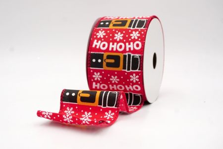 Red_Santa Belt Ho Ho Ho Wired Ribbon_KF9728GC-7-7