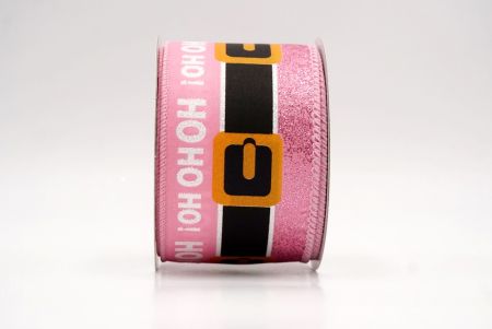 Pink_Santa Belt Ho Ho Ho Wired Ribbon_KF9729GC-5-5