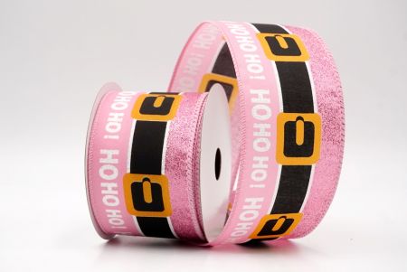 Pink_Santa Belt Ho Ho Ho Wired Ribbon_KF9729GC-5-5