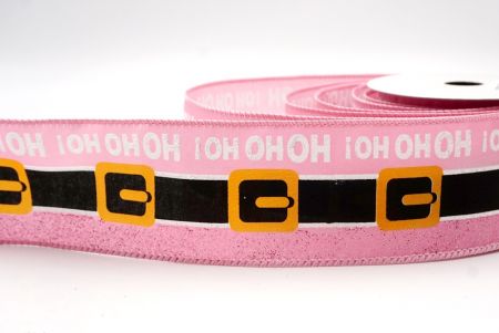 Pink_Santa Belt Ho Ho Ho Wired Ribbon_KF9729GC-5-5