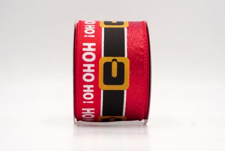 Red_Santa Belt Ho Ho Ho Wired Ribbon_KF9729GC-7-7