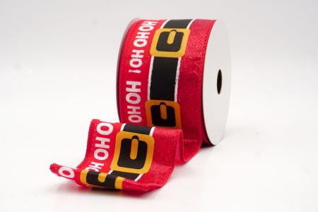 Red_Santa Belt Ho Ho Ho Wired Ribbon_KF9729GC-7-7
