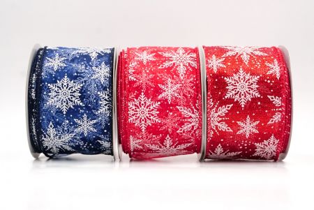 Festive Winter Snowflake Wired Ribbon - Festive Winter Snowflake Wired Ribbon