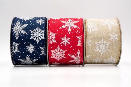 Festive Winter Snowflake Wired Ribbon_KF9735.KF9736.KF9737.KF9738.KF9739.KF9740.KF9741