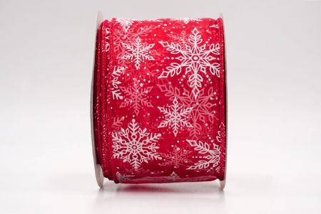 Red Sheer_Festive Winter Snowflake Wired Ribbon_KF9735GC-7-7