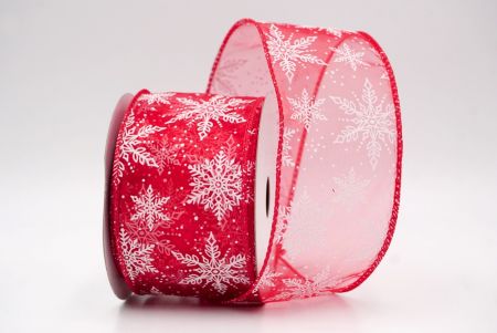 Red Sheer_Festive Winter Snowflake Wired Ribbon_KF9735GC-7-7