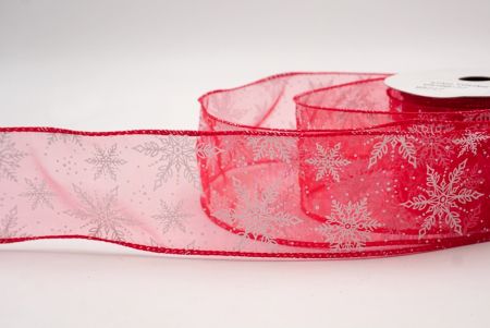 Red Sheer_Festive Winter Snowflake Wired Ribbon_KF9735GC-7-7