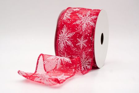 Red Sheer_Festive Winter Snowflake Wired Ribbon_KF9735GC-7-7