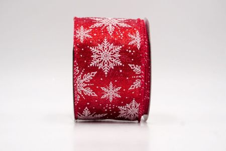 Red Sheer_Festive Winter Snowflake Wired Ribbon_KF9736GC-7-7
