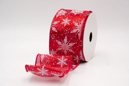 Red Sheer_Festive Winter Snowflake Wired Ribbon_KF9736GC-7-7