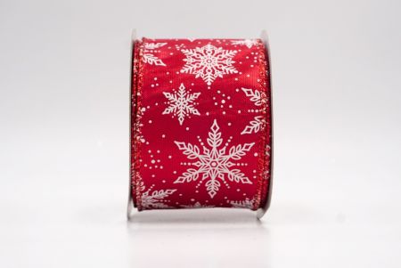 Red_Festive Winter Snowflake Wired Ribbon_KF9737GR-7