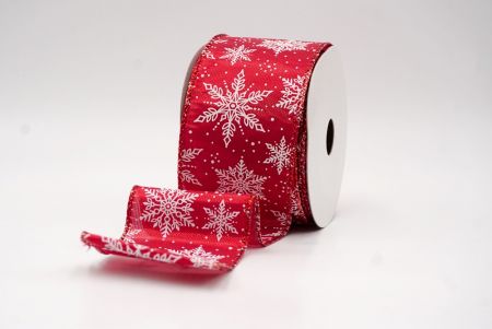 Red_Festive Winter Snowflake Wired Ribbon_KF9737GR-7
