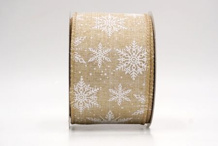 Khaki_Festive Winter Snowflake Wired Ribbon_KF9739GC-13-183