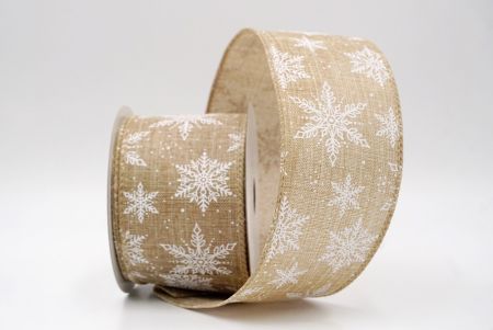 Natural_Festive Winter Snowflake Wired Ribbon_KF9739GC-14-183