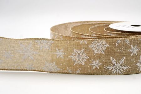 Natural_Festive Winter Snowflake Wired Ribbon_KF9739GC-14-183