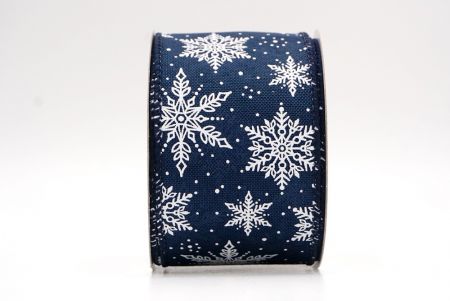 Navy Blue_Festive Winter Snowflake Wired Ribbon_KF9739GC-4-4