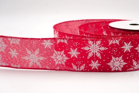 Red_Festive Winter Snowflake Wired Ribbon_KF9739GC-7-7