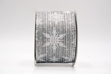 Gray_Festive Winter Snowflake Wired Ribbon_KF9740G-50