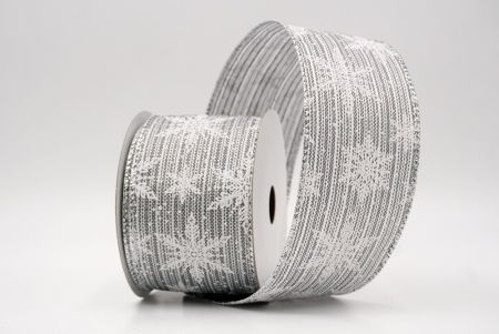 Gray_Festive Winter Snowflake Wired Ribbon_KF9740G-50