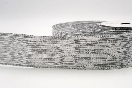 Gray_Festive Winter Snowflake Wired Ribbon_KF9740G-50
