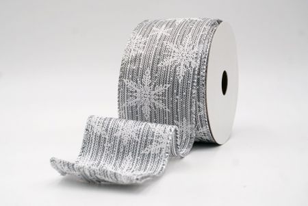 Gray_Festive Winter Snowflake Wired Ribbon_KF9740G-50