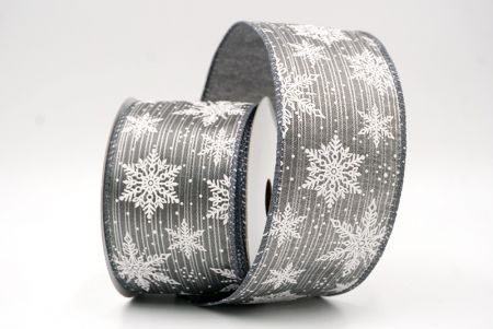Gray_Festive Winter Snowflake Wired Ribbon_KF9741GC-50-123