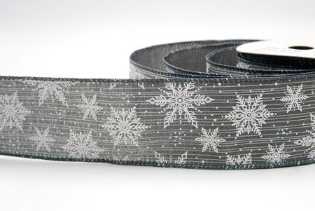 Gray_Festive Winter Snowflake Wired Ribbon_KF9741GC-50-123