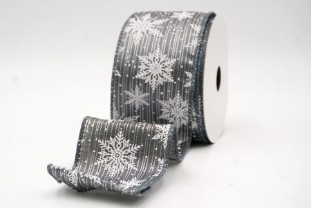 Gray_Festive Winter Snowflake Wired Ribbon_KF9741GC-50-123