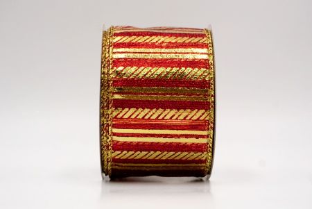 Red_Shimmer Horizontal Bar Wired Ribbon_KF9742G-7G
