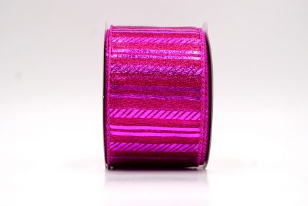 Hot Pink_Shimmer Horizontal Bar Wired Ribbon_KF9742GC-40-40