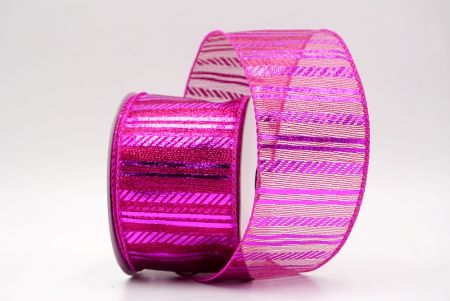 Hot Pink_Shimmer Horizontal Bar Wired Ribbon_KF9742GC-40-40