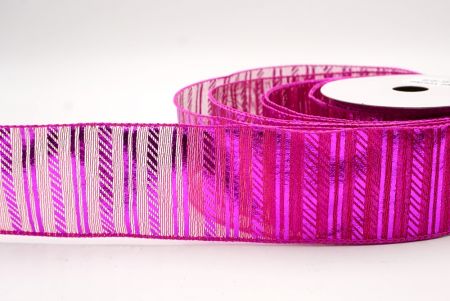 Hot Pink_Shimmer Horizontal Bar Wired Ribbon_KF9742GC-40-40