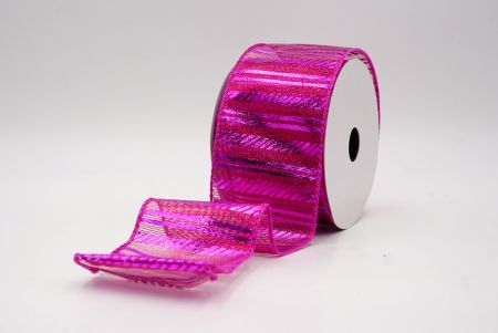 Hot Pink_Shimmer Horizontal Bar Wired Ribbon_KF9742GC-40-40