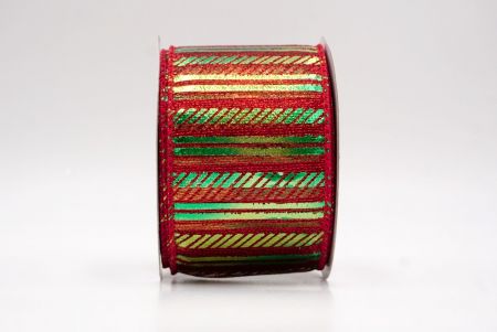 Red/Green_Shimmer Horizontal Bar Wired Ribbon_KF9742GC-7-7
