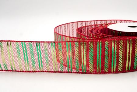 Red/Green_Shimmer Horizontal Bar Wired Ribbon_KF9742GC-7-7