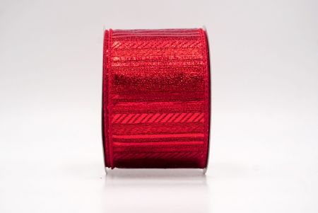 Red_Shimmer Horizontal Bar Wired Ribbon_KF9742GC-7R-7