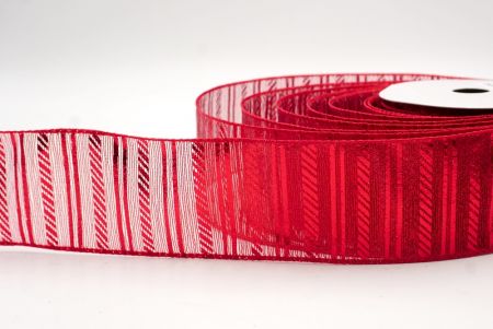 Red_Shimmer Horizontal Bar Wired Ribbon_KF9742GC-7R-7