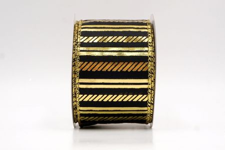 Black_Shimmer Horizontal Bar Wired Ribbon_KF9743G-53G