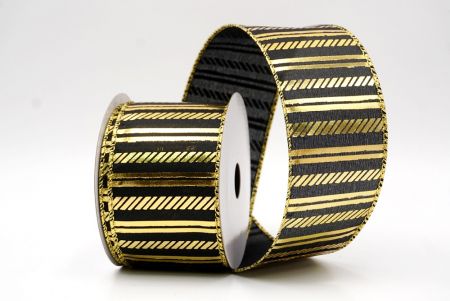Black_Shimmer Horizontal Bar Wired Ribbon_KF9743G-53G