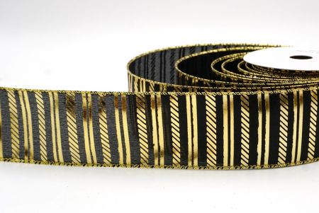 Black_Shimmer Horizontal Bar Wired Ribbon_KF9743G-53G