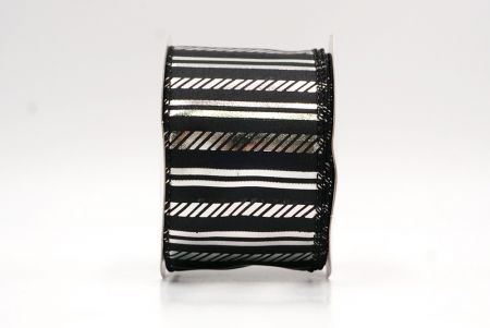 Black_Shimmer Horizontal Bar Wired Ribbon_KF9743GC-53-53