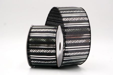 Black_Shimmer Horizontal Bar Wired Ribbon_KF9743GC-53-53