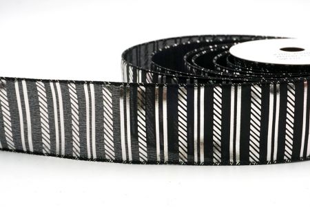 Black_Shimmer Horizontal Bar Wired Ribbon_KF9743GC-53-53