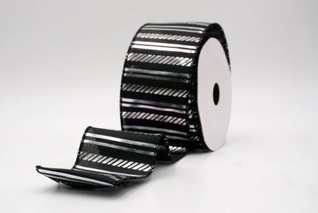 Black_Shimmer Horizontal Bar Wired Ribbon_KF9743GC-53-53
