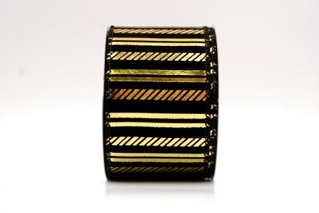 Black_Shimmer Horizontal Bar Wired Ribbon_KF9744GC-53-53