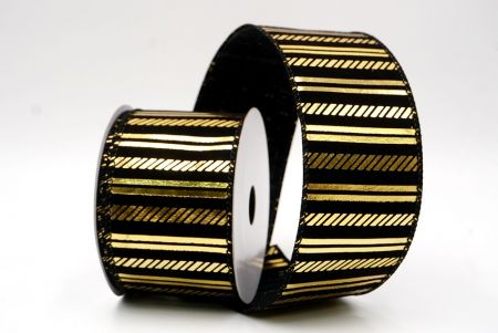 Black_Shimmer Horizontal Bar Wired Ribbon_KF9744GC-53-53