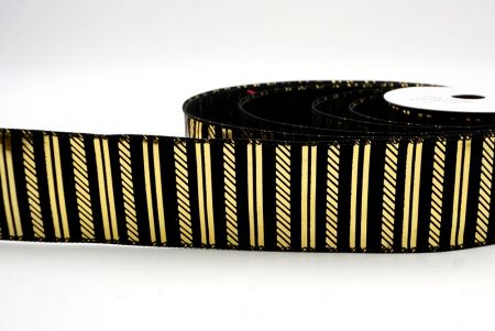 Black_Shimmer Horizontal Bar Wired Ribbon_KF9744GC-53-53