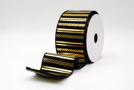 Black_Shimmer Horizontal Bar Wired Ribbon_KF9744GC-53-53