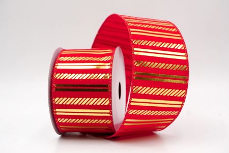 Red_Shimmer Horizontal Bar Wired Ribbon_KF9744GC-7-7