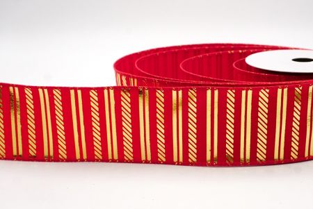Red_Shimmer Horizontal Bar Wired Ribbon_KF9744GC-7-7